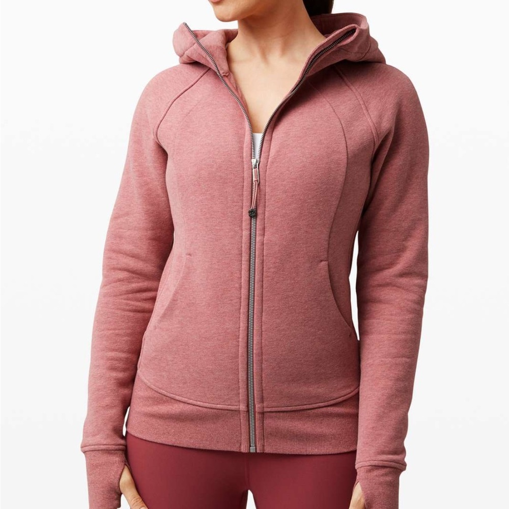 heathered red lulu scuba full zip